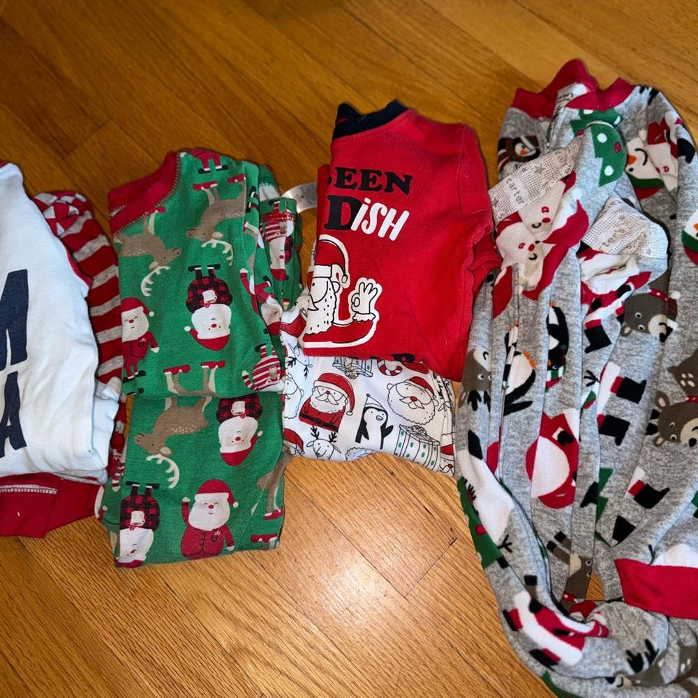 Carter's Holiday Pajama Set - Red, Green, Gray